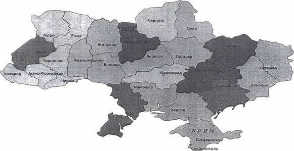 Карта тіньового сектору України.