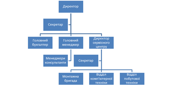Організаційна структура управління Підприємства «Елвіра».