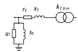 Схема заміщення двообмоткового трансформатора.