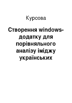 Курсовая: Створення windows-додатку для порівняльного аналізу іміджу українських політичних діячів