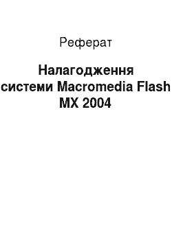 Реферат: Налагодження системи Macromedia Flash MX 2004