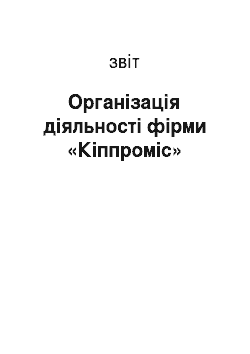 Отчёт: Організація діяльності фірми «Кіппроміс»
