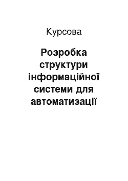 Курсовая: Розробка структури інформаційної системи для автоматизації роботи автопідприємства