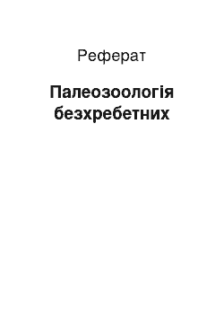 Реферат: Палеозоологія безхребетних