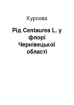 Курсовая: Рід Centaurea L. у флорі Чернівецької області