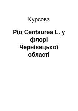 Курсовая: Рід Centaurea L. у флорі Чернівецької області