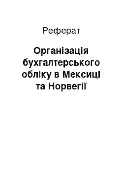 Реферат: Організація бухгалтерського обліку в Мексиці та Норвегії