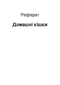 Реферат: Домашні кішки