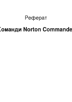 Реферат: Команди Norton Commander