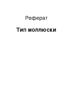 Реферат: Тип молюски