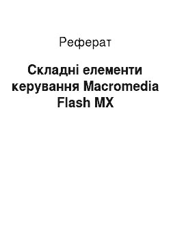 Реферат: Складні елементи керування Macromedia Flash MX