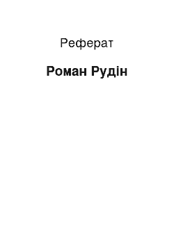 Реферат: Роман Рудин