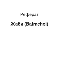 Реферат: Лягушки (Batrachoi)